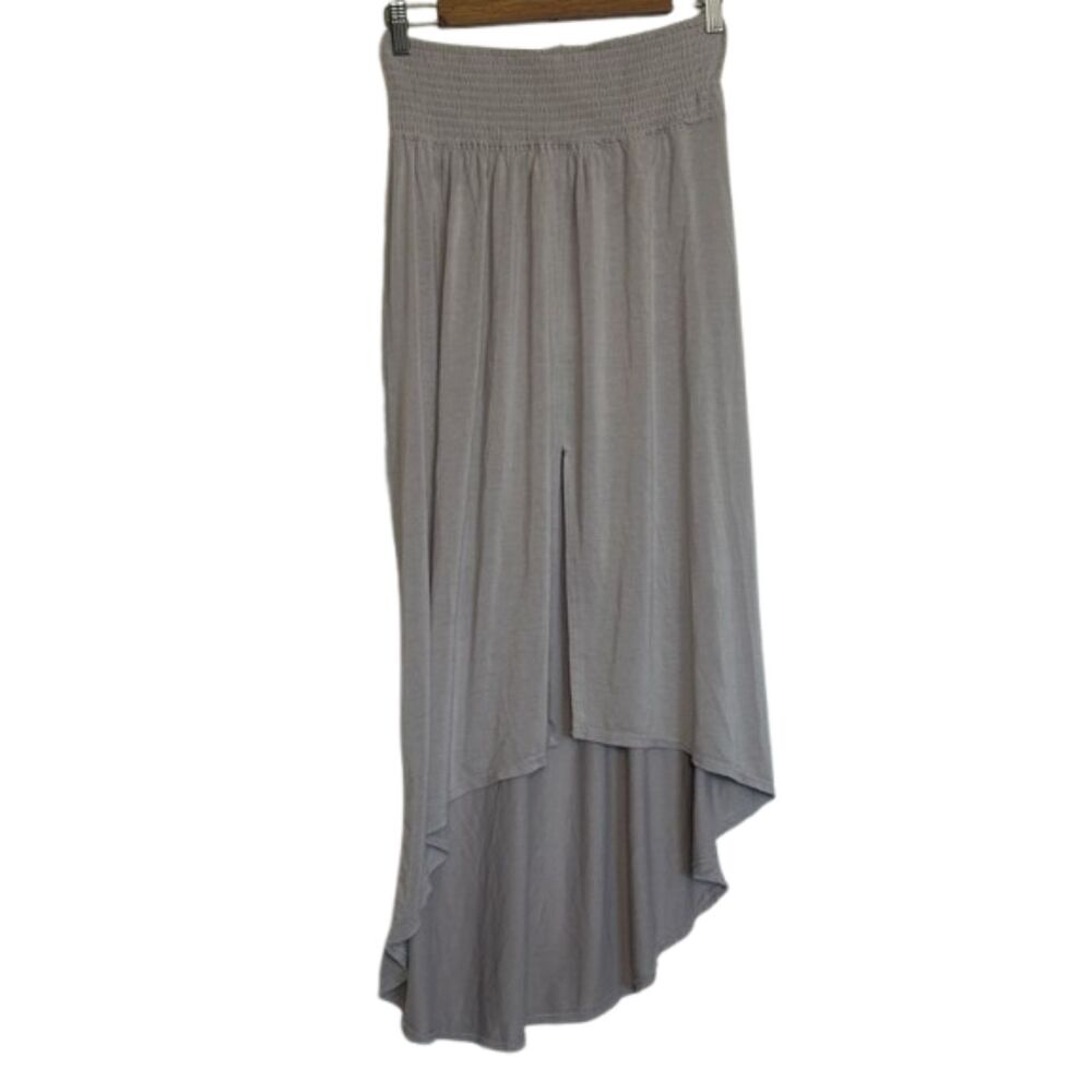 Free People Beach Skirt Womens Medium Front Slit High Low Stretch Boho Coastal